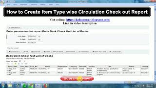 How to Create Item Type wise Circulation Check out Report | Lib Power Tech