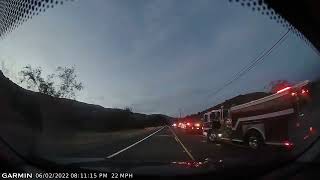 OCFA Engine 56 responding Code 3 to incident on remote section of Ortega Highway