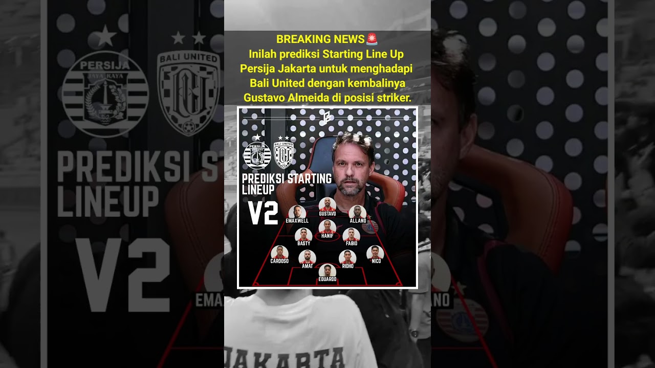 Prediksi Starting Line Up Persija vs Bali United 