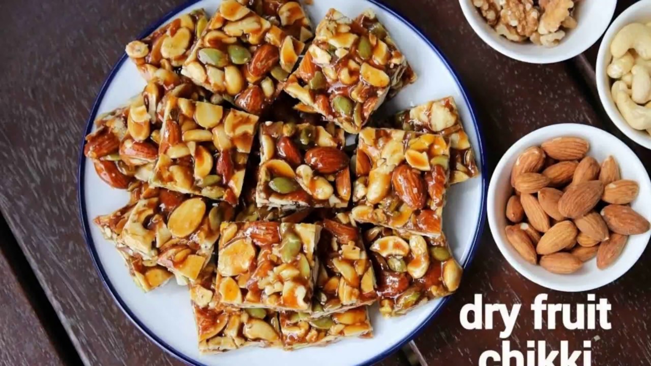 Dry fruit chikki recipe kaju badam chikki mixed nuts chikki YouTube