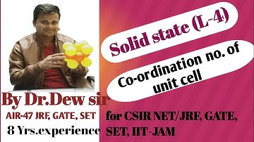 Co-ordination number of unit cell  for CSIR NET/JRF, GATE, SET, IIT-JAM : By Dr.DEW SIR