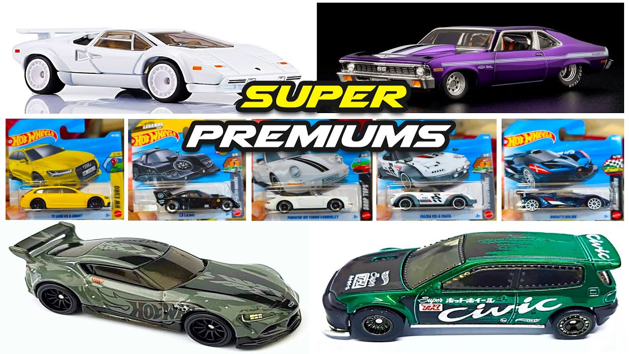 Showcase - HW RLC CHEVY NOVA, Countach LP 500 S, GR Supra, Honda