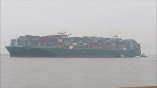 Ultra large Talos leaves Felixstowe with a powered indirect from Svitzer Deben   30th March 2018