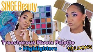 SINGE BEAUTY TREACHEROUS BLOOM 🪼🌸 2 Looks, Swatches & Evocative Highlighters!