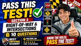 Section 3 – Pass the Maryland Permit Test (Right-of-Way &amp; Intersections)