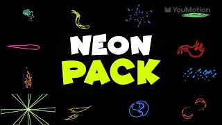 Information Free Neon Pack - Glowing Lines, Sparks & Neon Symbols for AI Video (AE, PR, FCPX) Update