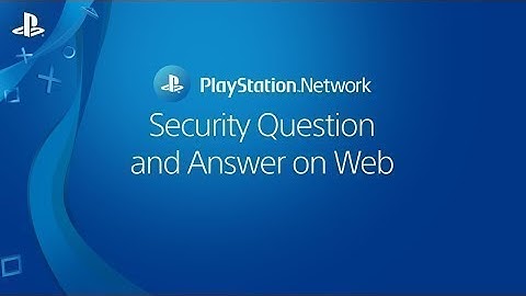 Choosing a security question and answer on Web | PSN