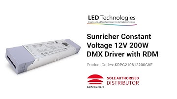Sunricher Professional Constant Voltage 12V 200W DMX Driver with RDM | LED Technologies