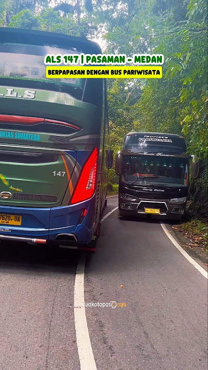 SAMPAI TURUN BERAM!! BUS ALS  147 BERPAPASAN DENGAN BUS PARIWSATA DI JALUR EKSTRIM RIMBO PANTI