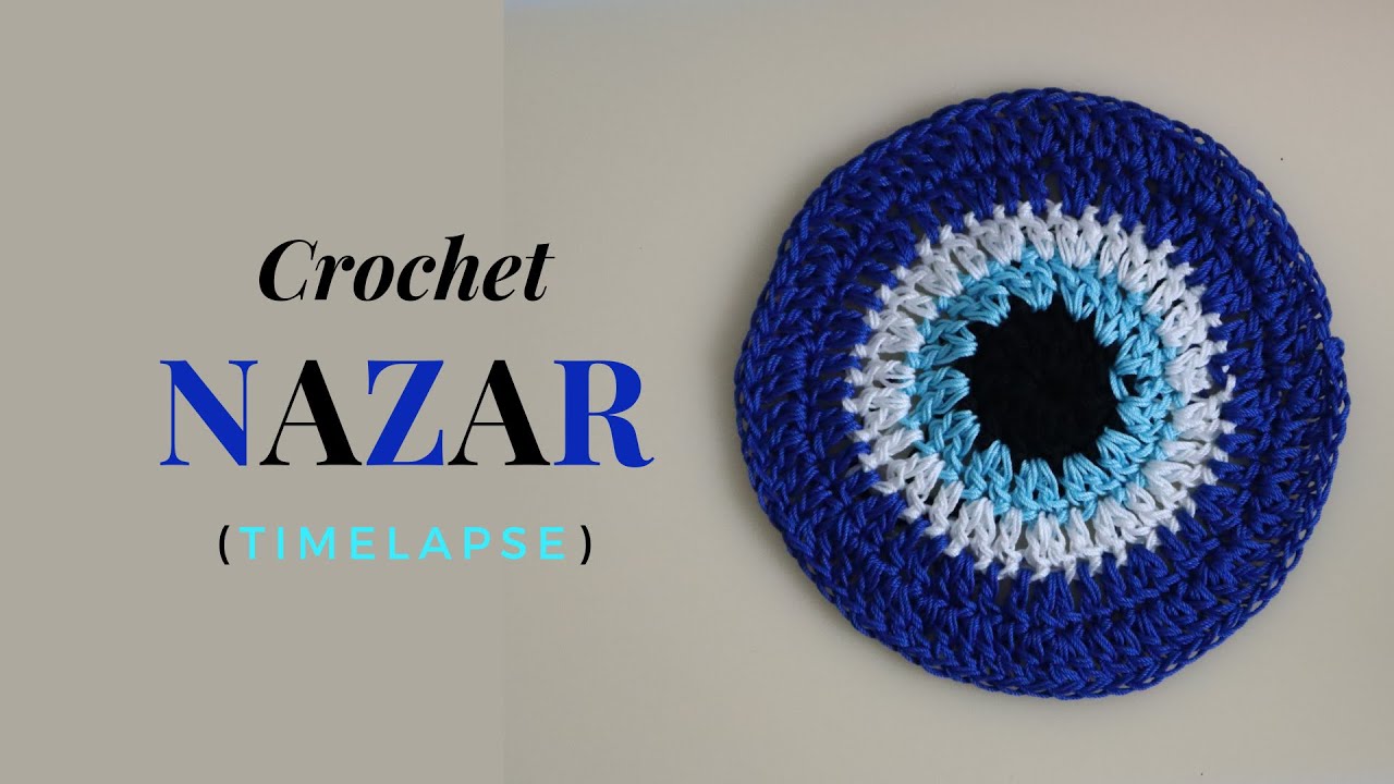 Beautiful Nazar Coaster: Crochet Timelapse