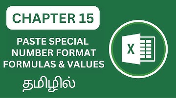 Excel Uncovered Chapter 15: Paste Special Number format | Formulas | Value tutorial in Tamil