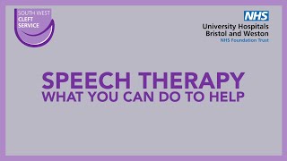 Speech therapy - what you can do to help