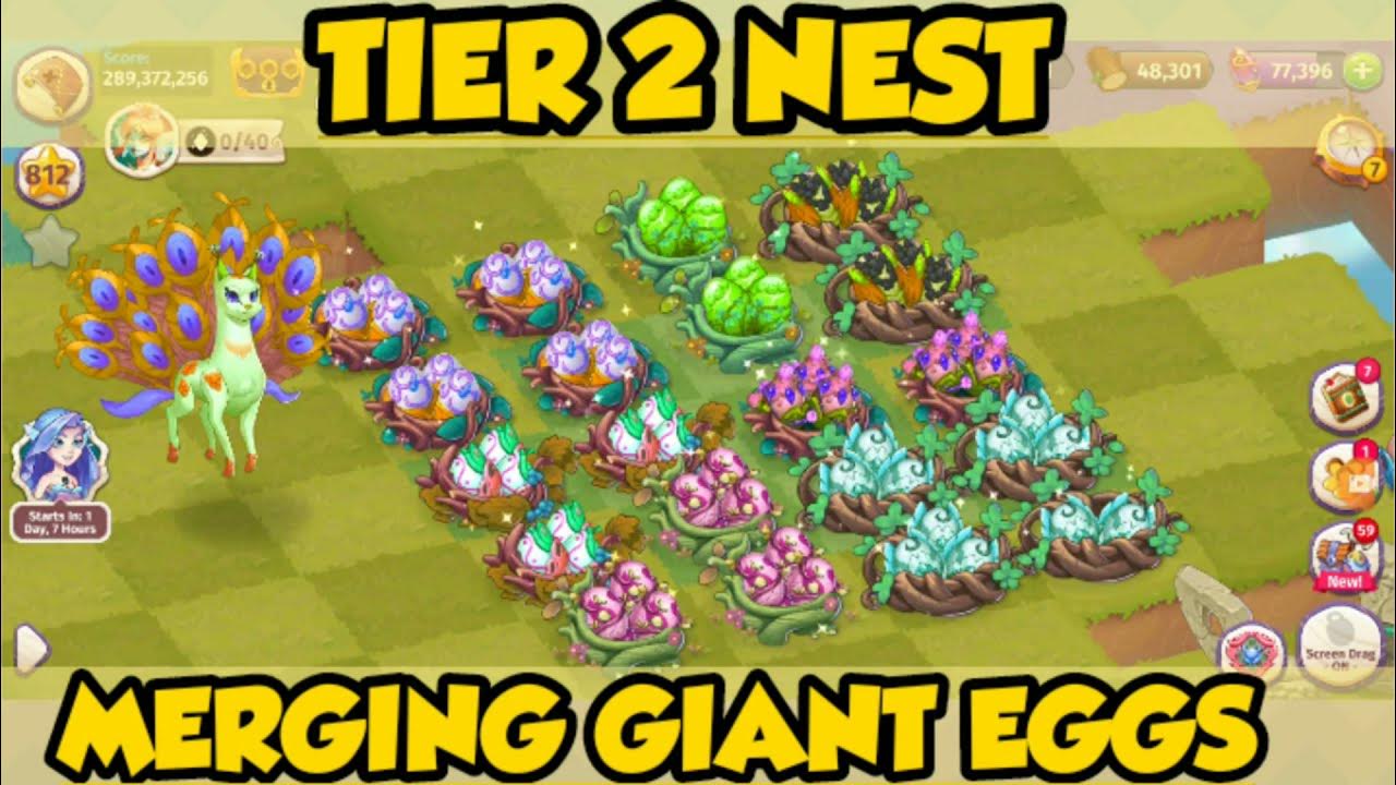 Merge Magic Tier 2 Nest Merging Giant Eggs 20 Tier Nest YouTube