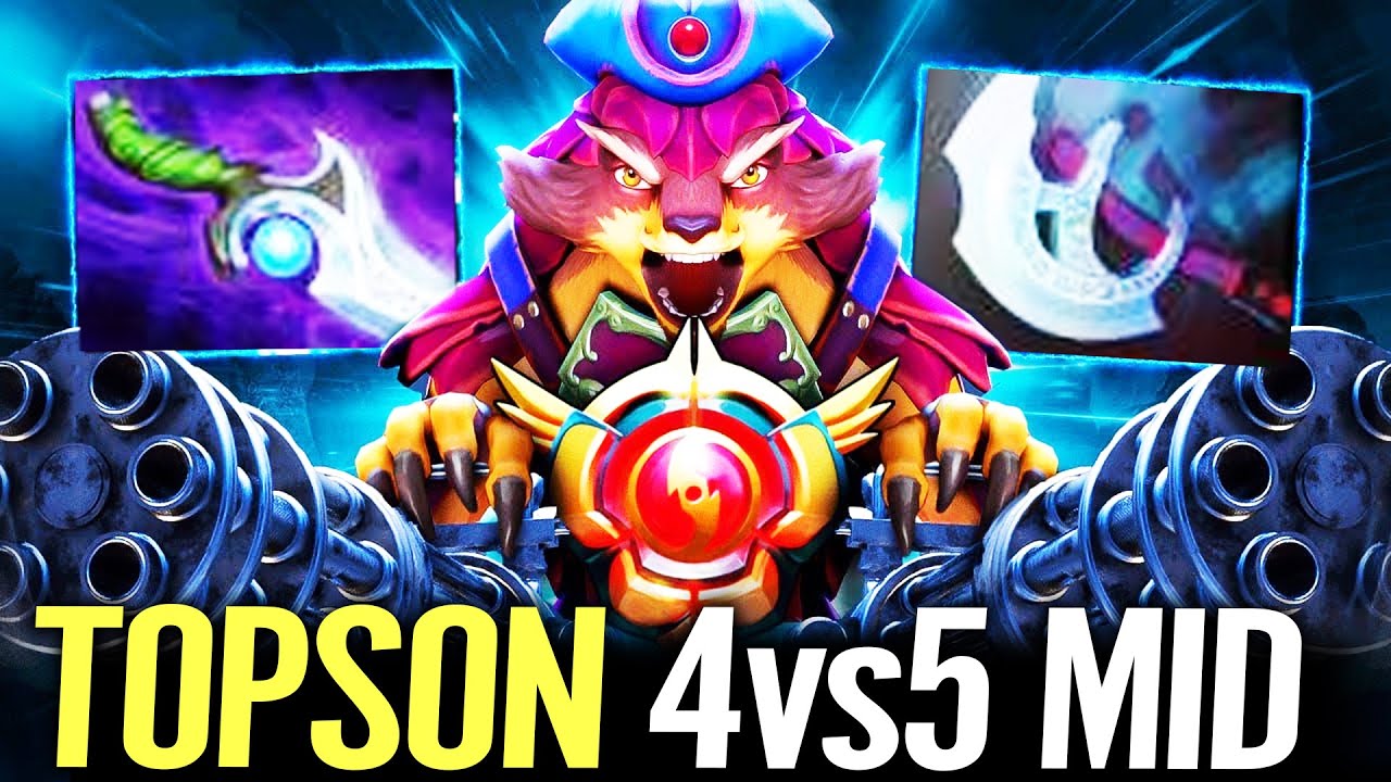 🔥 TOPSON Pangolier MID 4vs5 Hard Game — Manta + Diffusal Octarine Machine Gun vs Medusa Dota 2 Pro