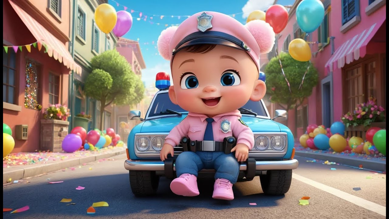 Baby Police Car New Year Patrol | Fun New Year & Vehicle Nursery Rhyme for Kids | Baby Learning Song
