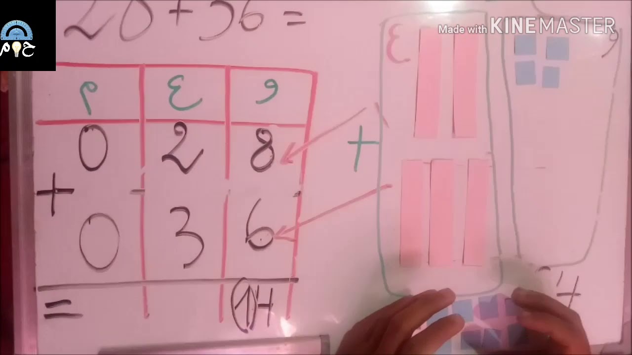 الجمع بالاحتفاظ ( استعمال البطاقات والجدول)  الجزء 1