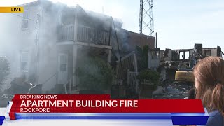 Fire destroys apartment complex in Rockford; firefighter injured