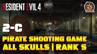PIRATE SHOOTING 2-C - ALL SKULLS & RANK S | RESIDENT EVIL 4 REMAKE MINI GAME screenshot 4