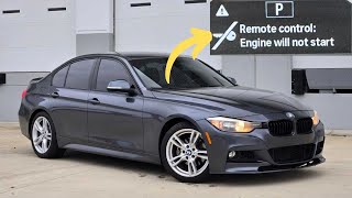 “Remote control, engine will not start” warning in BMW cars