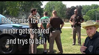 RSO comes for minor but gets scared and try's to leave