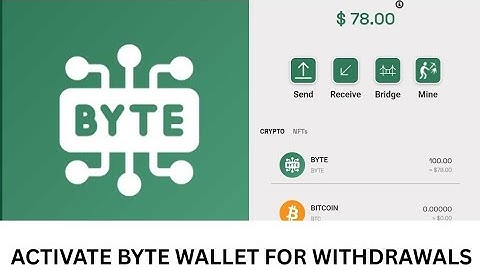 How to activate your Byte wallet and connect  Byte blockchain account, Bridging byte to usdt soon