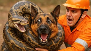 Giant Python Attacks German Shepherd – Rescue Mission Caught on Camera Wealth