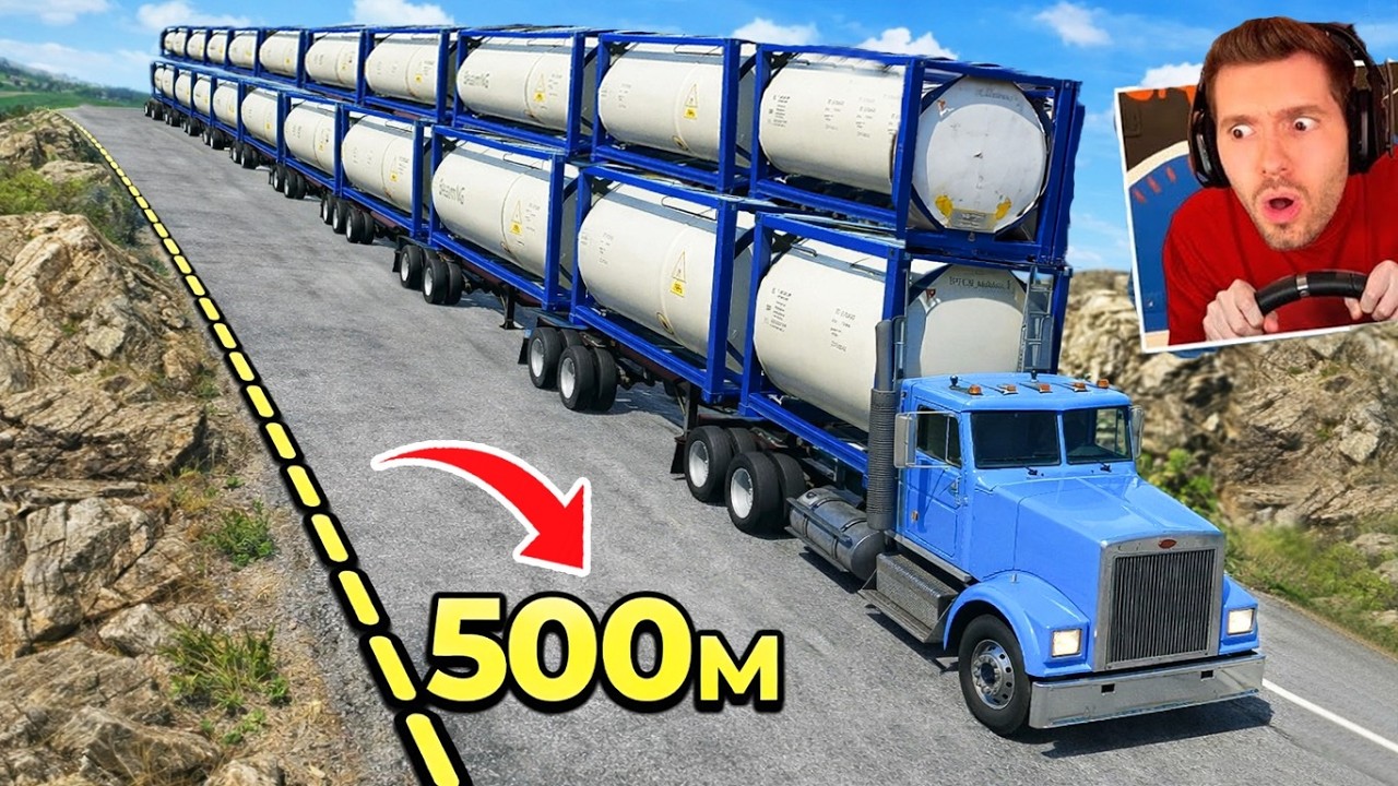 500 METROS de CAMINHÃO na ladeira do BeamNG Drive