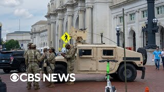 The scene in D.C. with National Guard troops deployed to city