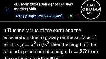 IIT JEE mains Gravitational force pyq 2024 #iitian #iitjee #iit #olympiad #jee #jeemains  #physics