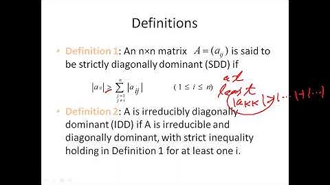 Irreducibly Diagonally Dominant Matrix.