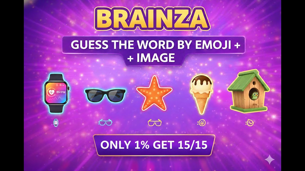 Guess The Word by Emoji + Image 🤔 | 15 Icon Challenge | Brainza Quiz