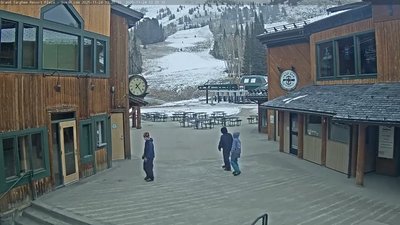 SeeJH.ai: Full Day Timelapse at Grand Targhee Resort Plaza - November 24, 2025