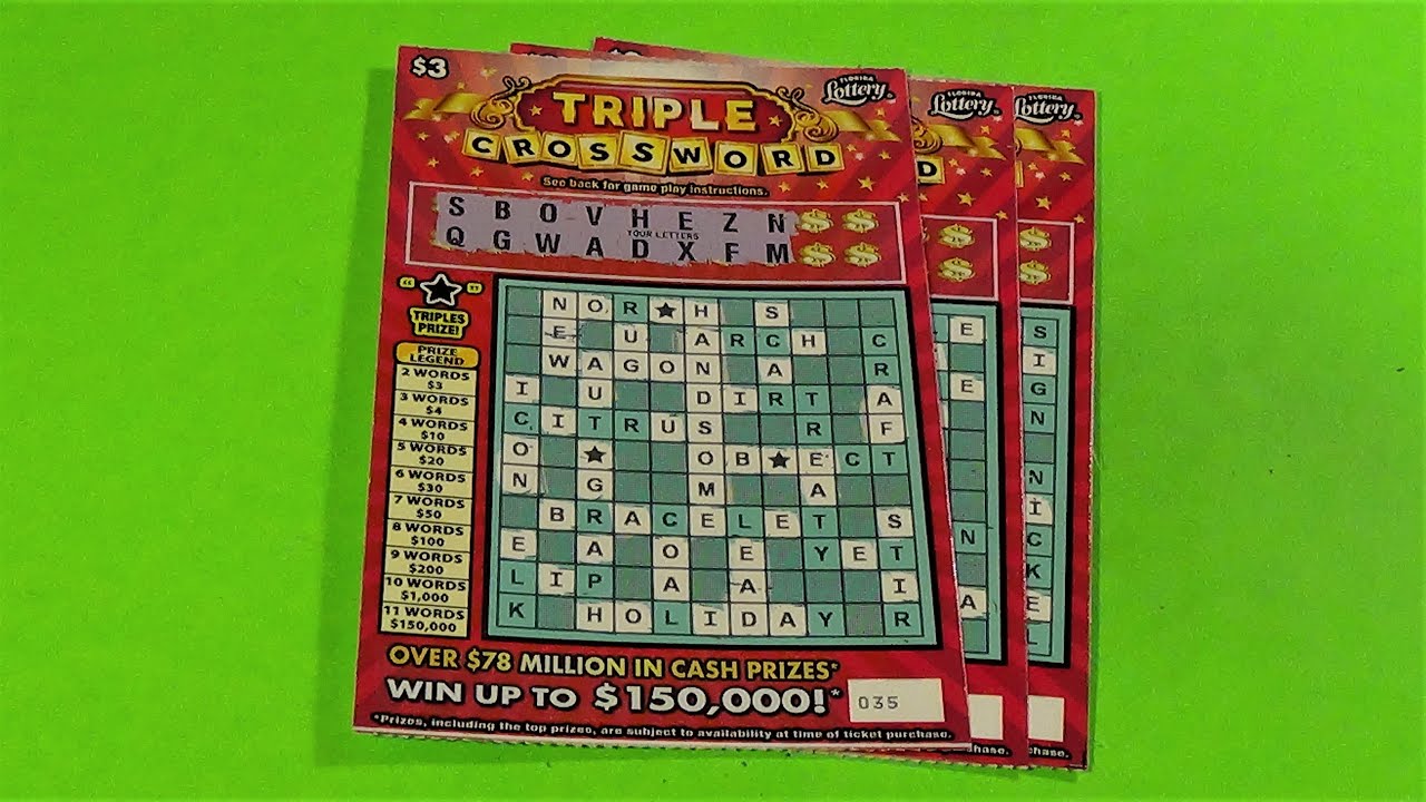 WORDS ON WED. 56 THREE 3 TRIPLE CROSSWORD Florida Lottery Scratch