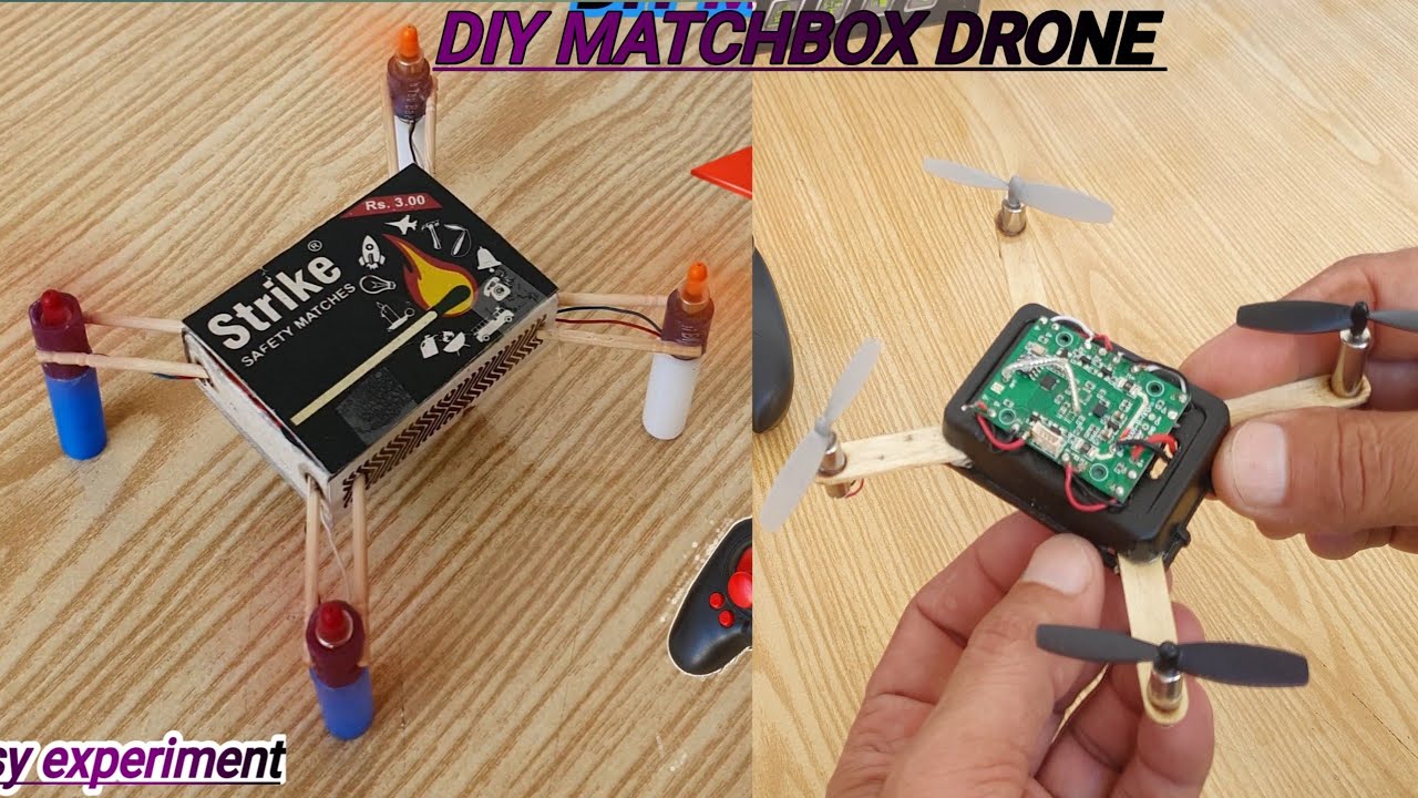 How to make mini rc matchbox drone at home 🏡 diy school project easy ...