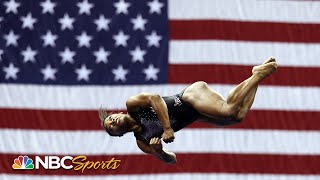 Celebrity Simone Biles' historic double double dismount and triple double from every angle | NBC Sports Profile