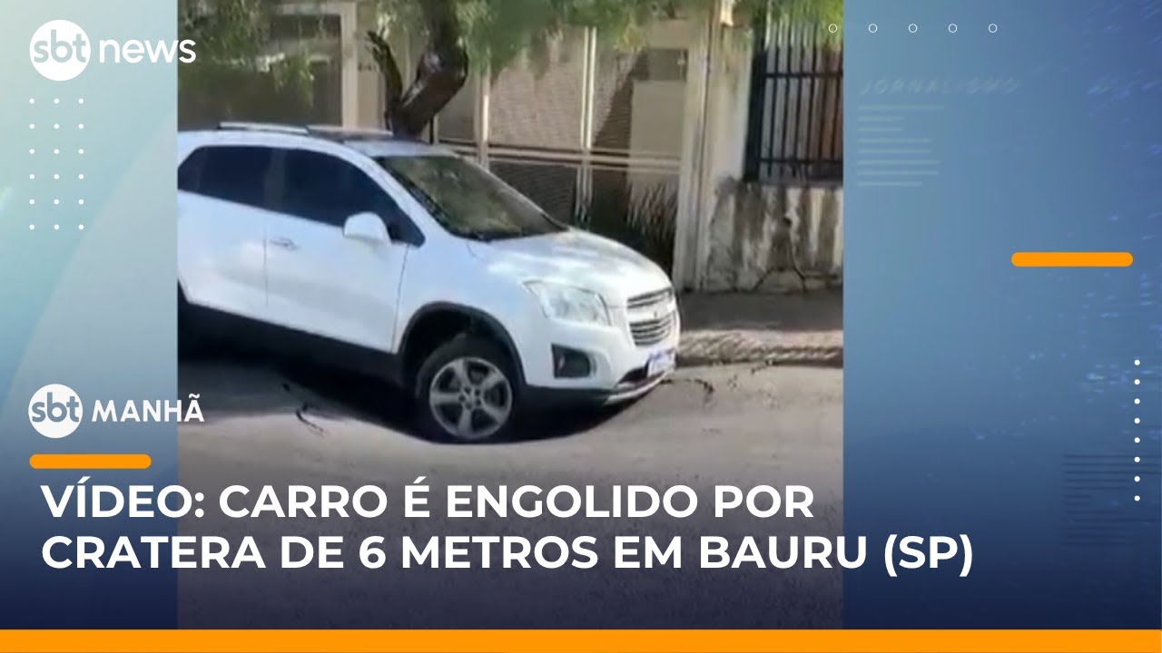 Imagens mostram momento em que carro é engolido por cratera de 6 metros ...
