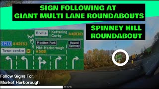 Sign Following At Giant Spiral Roundabouts - Spinney Hill Roundabout
