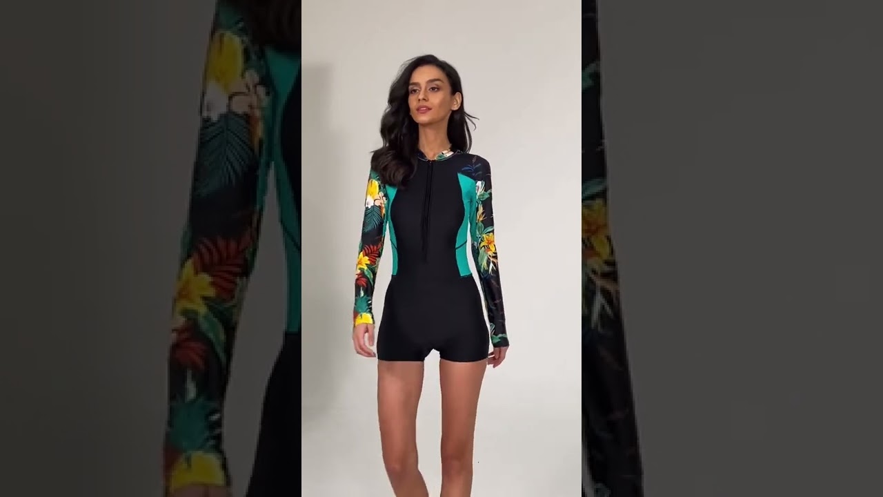 Boyshorts Long Sleeve Rash Guard Swimsuit www.siysiy.com