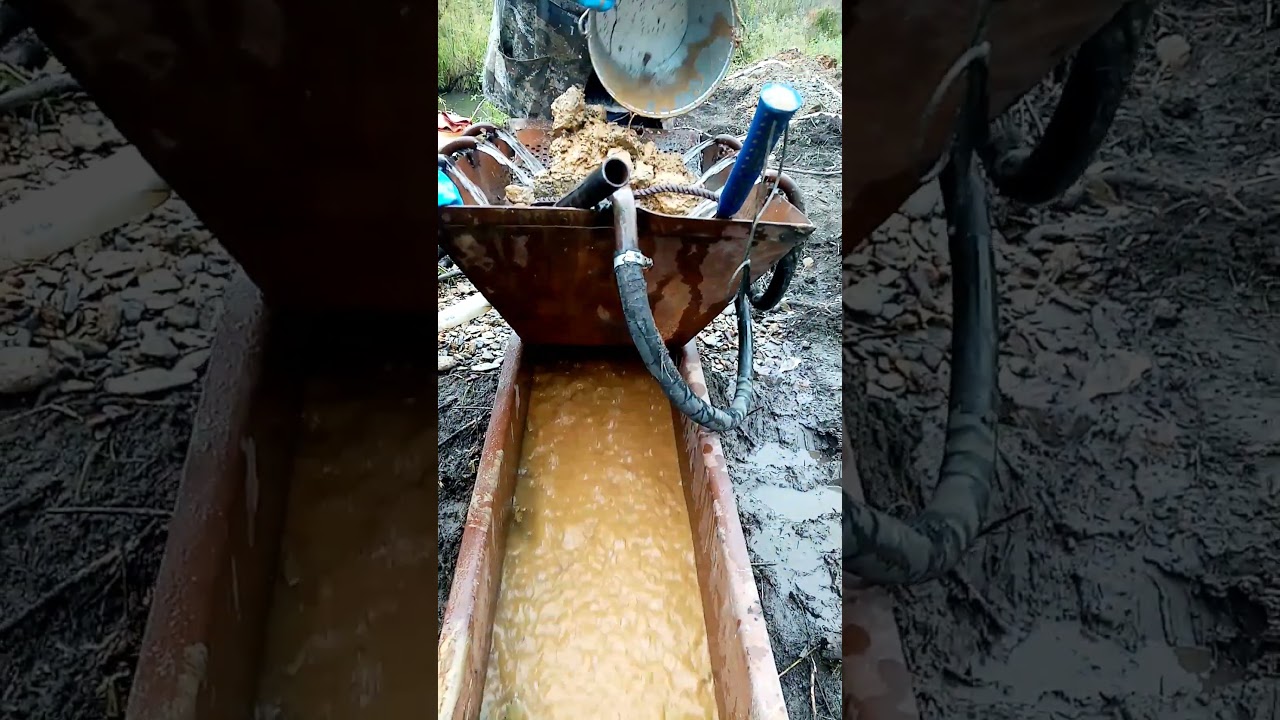 Промывка проб на россыпное золото.Washing samples for placer gold