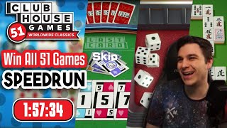 Win All 51 Games Speedrun in 1:57:34 | Clubhouse Games 51 WwC