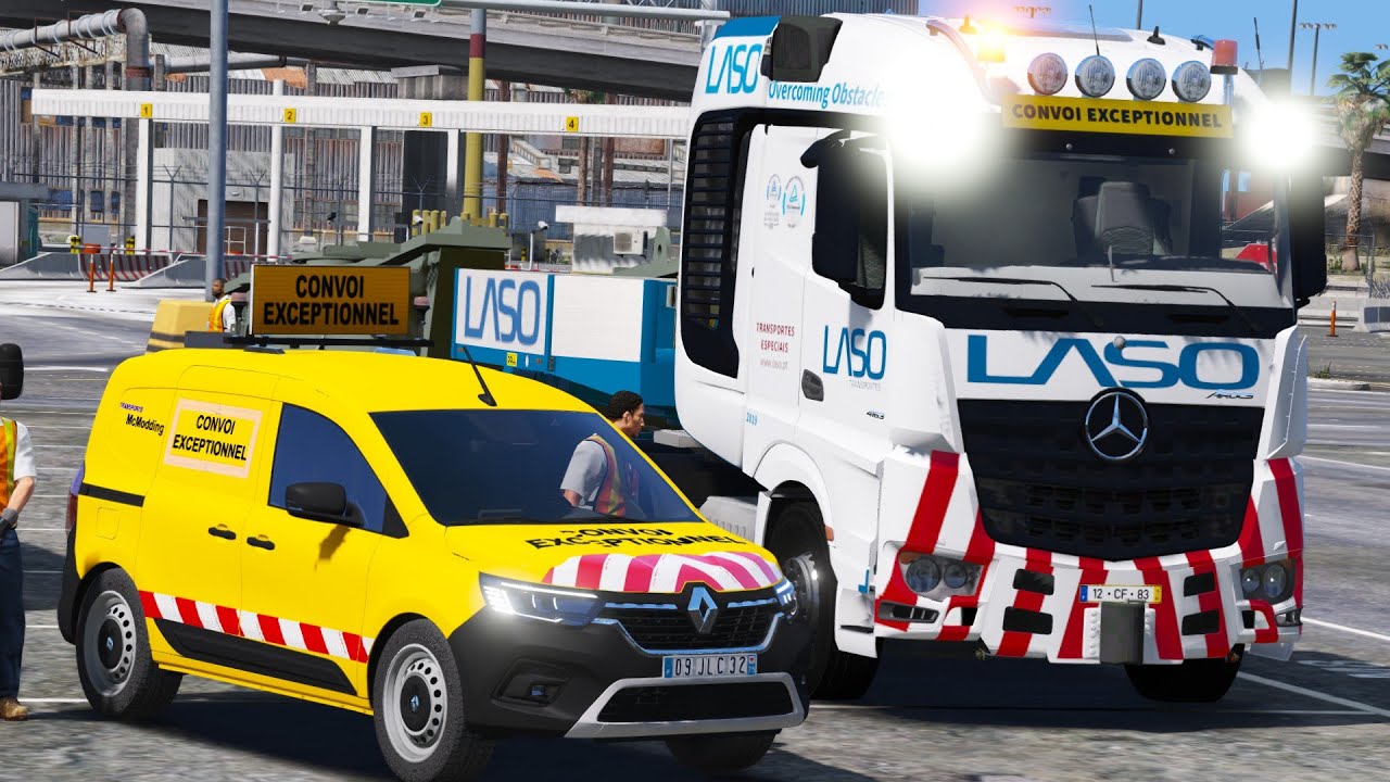 [GTA 5] UN ENORME CONVOI EXCEPTIONNEL TRAVERSE LA VILLE