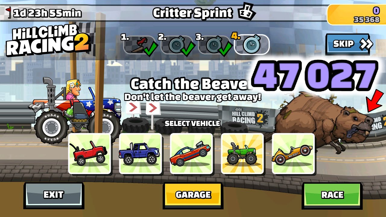 Hill Climb Racing 2 - 47027 points in CRITTER SPRINT Team Event