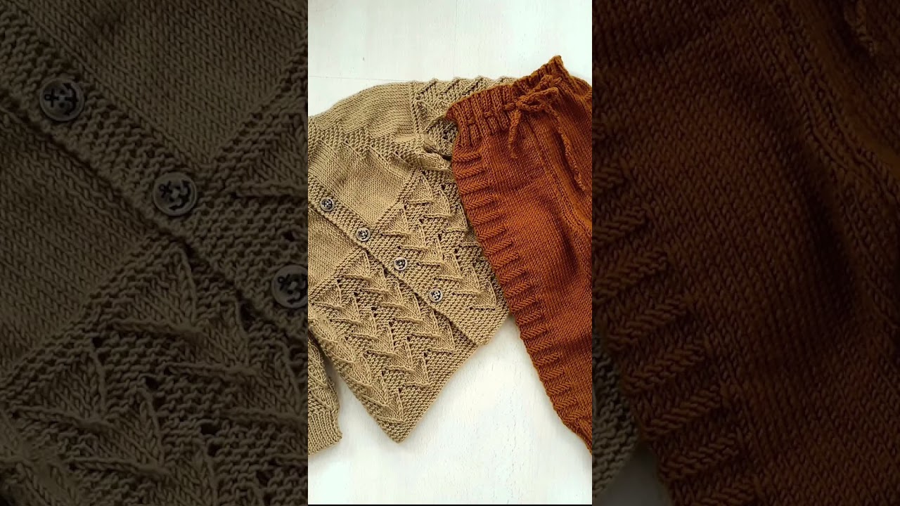 Kids winter woolen set top and bottom handma knitting design | cute knitting pattern