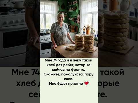 Бабушке 74 года и она печет хлеб для ребят. Желаем здоровья!
