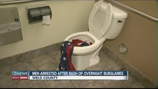 Men arrested after rash of overnight burglaries