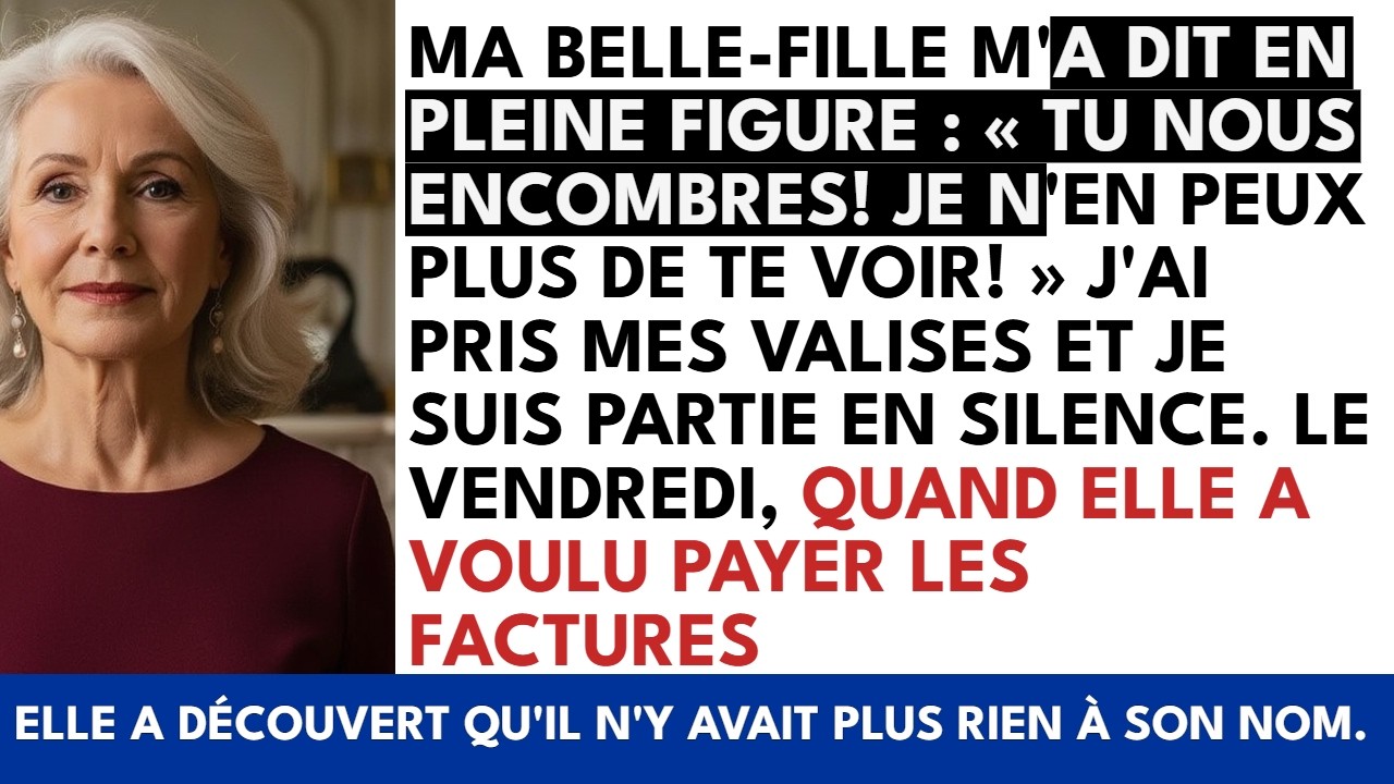 « Tu es dans nos pattes, maman. Tu le sais, pas vrai ? » Elle a dit ça calmement, entre deux bouchées, comme on remarque qu'il pleut dehors. Devant mon fils. Devant les enfants. La télé diffusait...