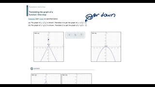 Translating the graph of a function One step