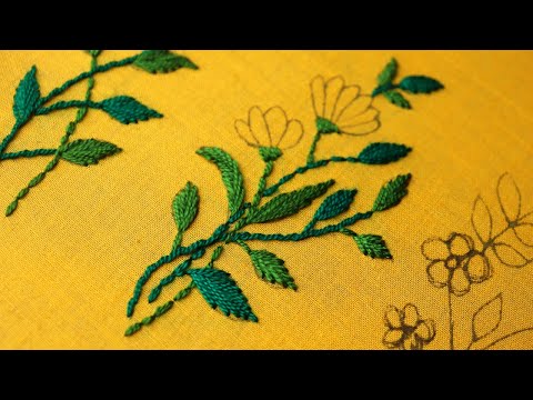 Beautiful Hand Embroidery Flower & Leaf Design | Easy Tutorial for Beginners