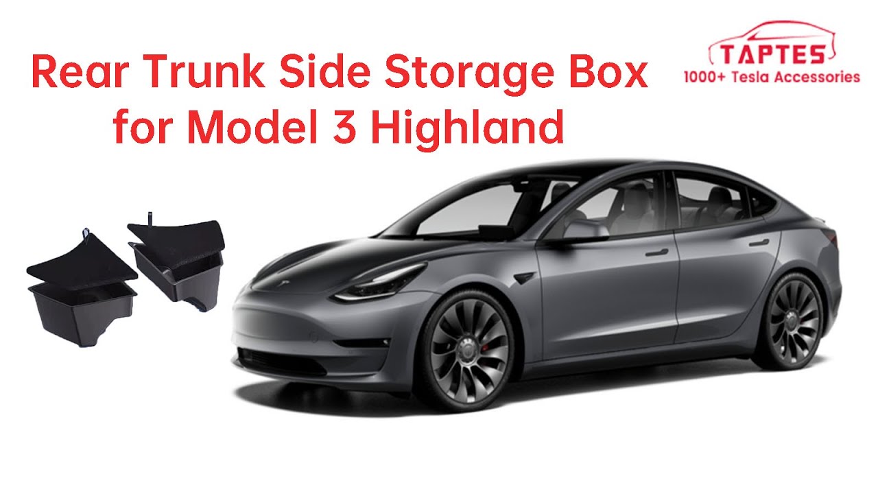 TAPTES® Rear Trunk Side Storage Box for 2024 Tesla Model 3