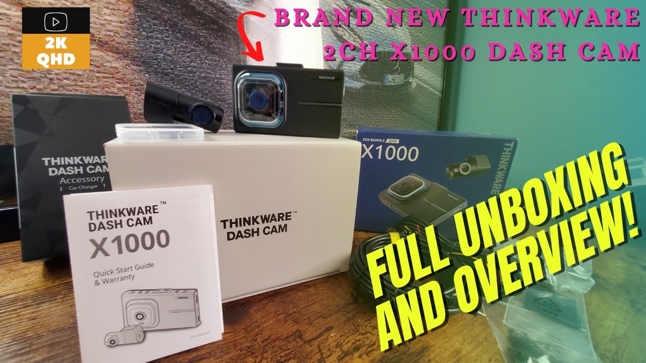 アクセサリー THINKWARE DASH CAM QN100 2CH BUNDLE BRAND NEW THINKWARE X1000 QHD 2CH Dash Cam Bundle! Full Unboxing
